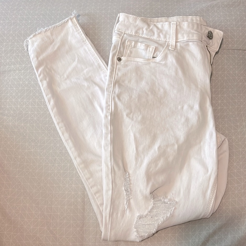 White ripped jeans